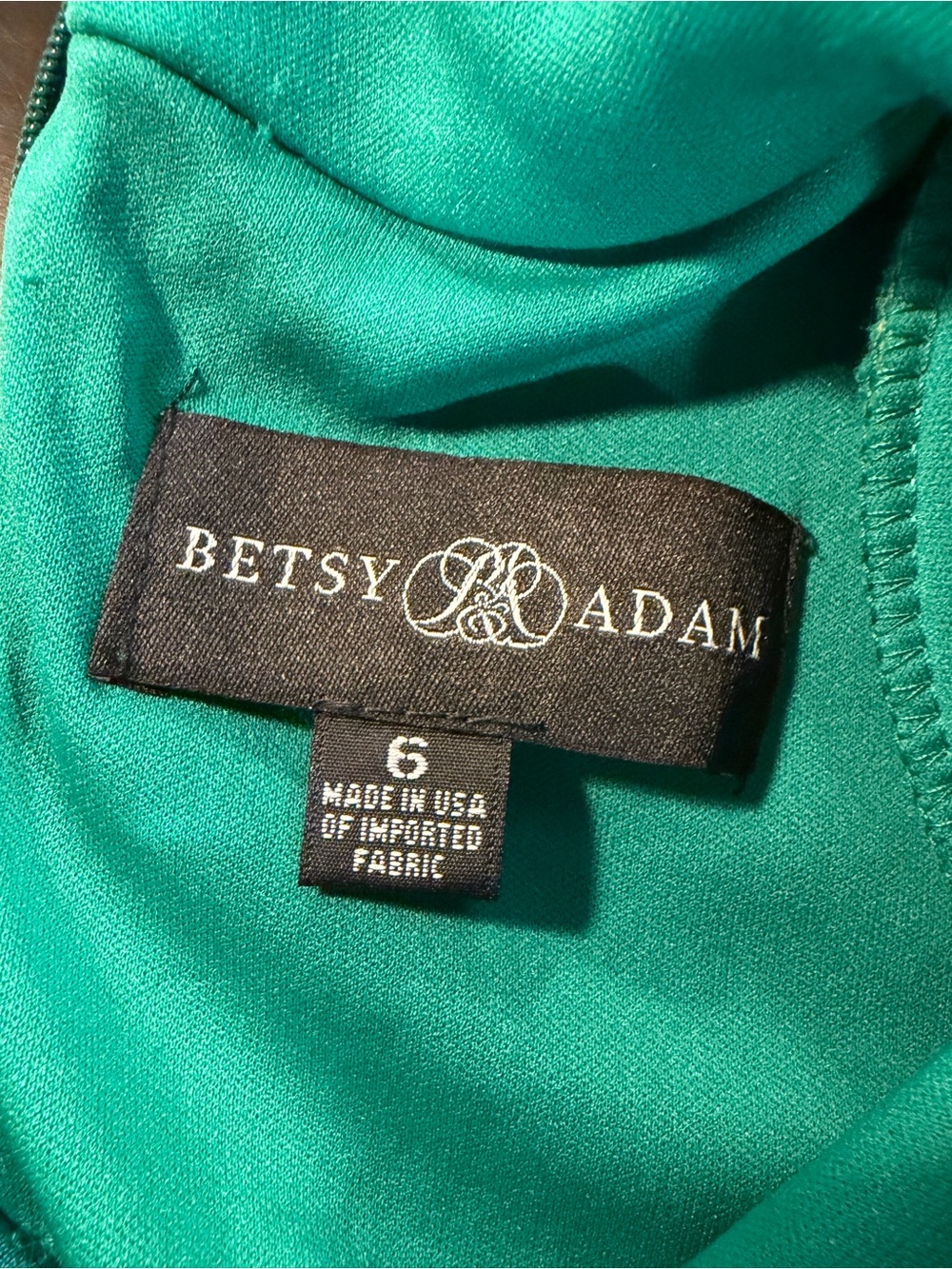 NWT Betsy & Adam ‘Ruched Glitter-Knit Side-Slit Dress’ in Green Size 6 - Picture 5 of 15